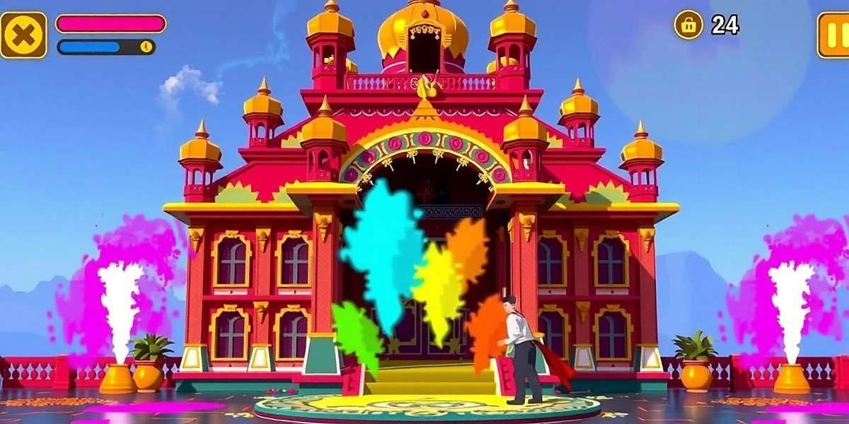 Mystic Temple Journey Holi Celebration Event Mystic Temple Journey Holi event screenshot showing colorful temple with players throwing virtual colored powder